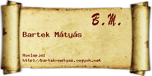 Bartek Mátyás névjegykártya