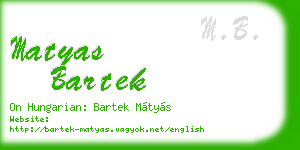 matyas bartek business card